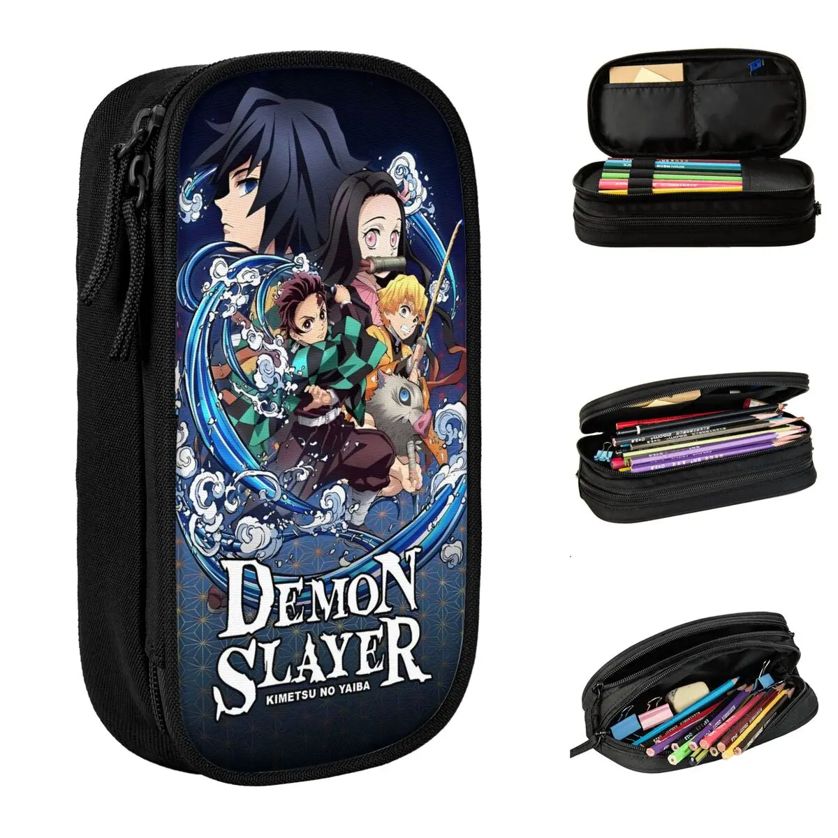

Nezuko Kamado Anime Demoned Slayer Pencil Cases Classic Japanese Manga Pen Bags Girls Boys Big Capacity School Gifts Pencil Box