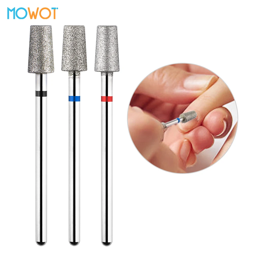 

MOWOT Diamond Nail Drill Bits Rotary Polish Milling Cutters for Manicure Cuticle Clean Burr Electric Drill Bits Nail Accessories