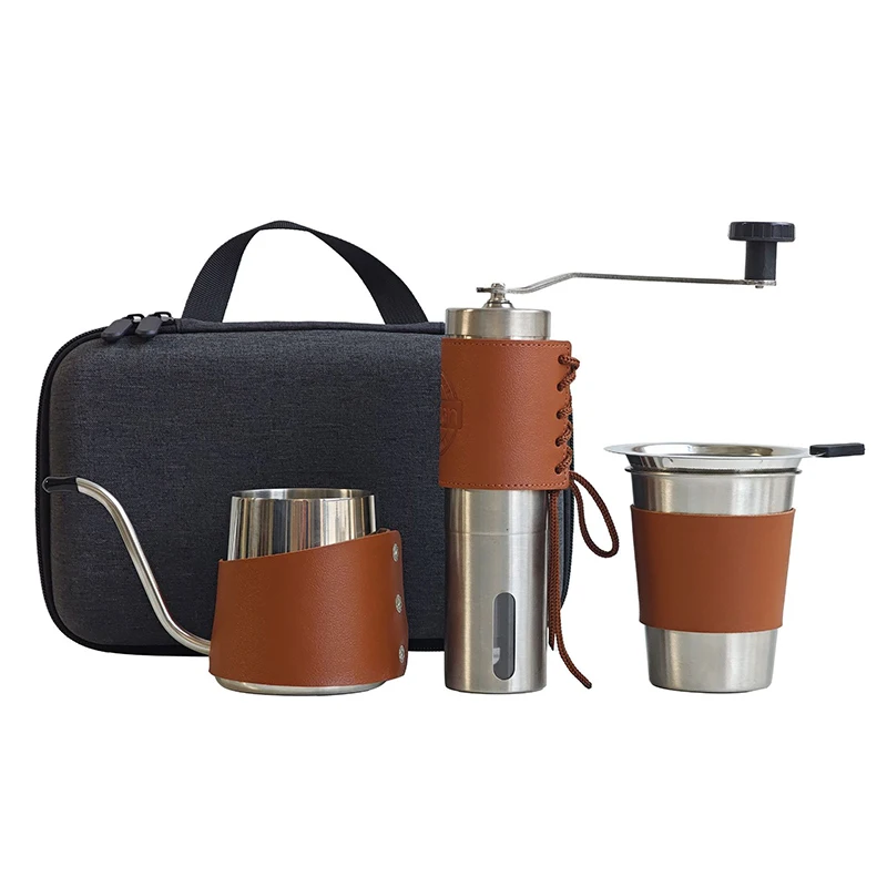 Portable Travelling Hand Brewed Coffee Set Outdoor Car Carrying Camping Portable Silicone Filter Mug Entry Level Coffee Tool