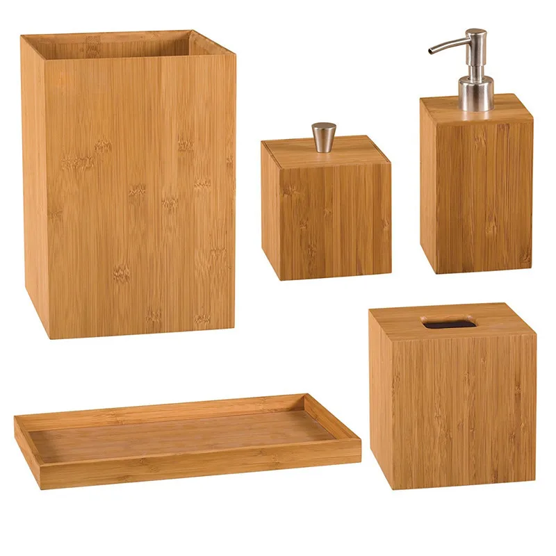 Bamboo home bathroom wash set home bathroom set professional custom