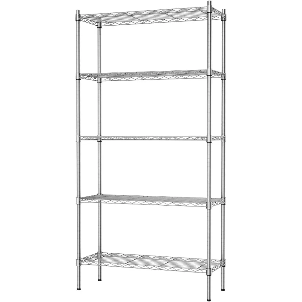 

Auslar 5-Shelf Storage Shelves Heavy Duty 5 Tiers Standing Large Shelving Units Adjustable Metal Organizer Wire Rack,