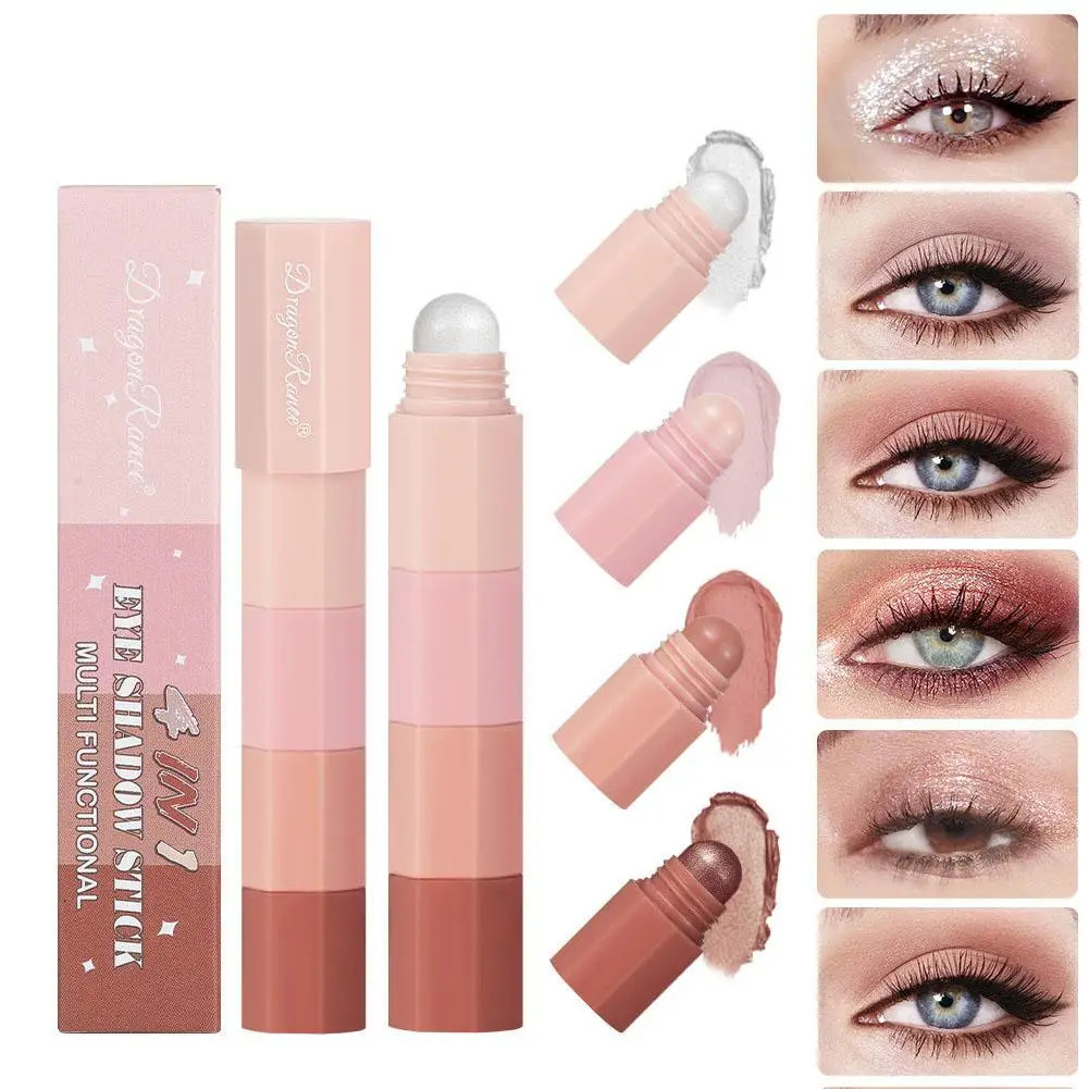 4 in 1 Lidschatten Stick Perl glanz Text marker Make-up wasserdicht dauerhafte Augen Augen Make-up Werkzeuge Bleistift Schatten lang f2l2