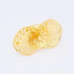 Gold Plated Sweet Big Flower Ring Dubai Ethiopia Luxury Big Ring Suitable for Party