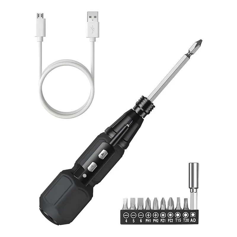A93Z Electric Cordless Screwdriver Set, Rechargeable Power Tool With LED Lights- Portable Repair Kit Included