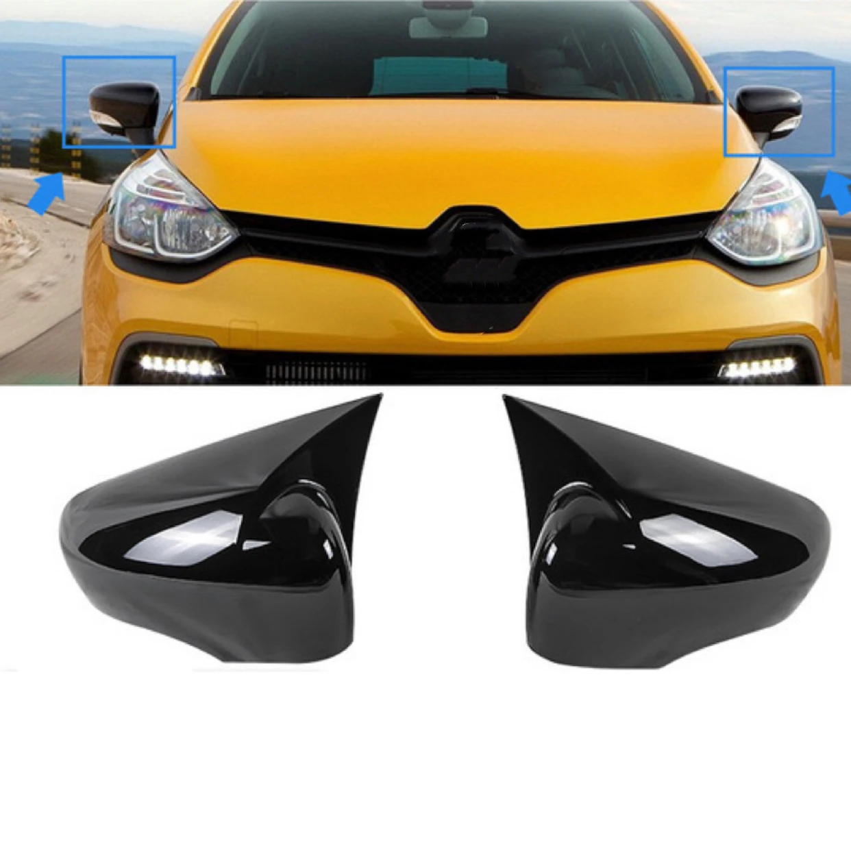 

Rearview Mirror Cover For Renault Clio 4 MK4 2012 - 2019 Car Door Side Side Mirror Cap Sticker Trim Carbon fiber