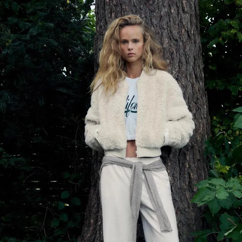 

Новое зимнее женское пальто из искусственного меха с эффектом пилота, длинное пальто свободного кроя, застежка-молния, прямое тело, повседневная одежда