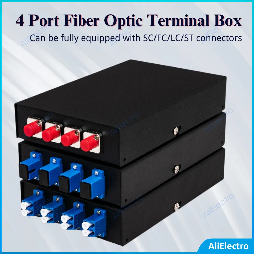 4 Port UPC Fiber Patch Panel Desktop Pigtail Optical Fiber Terminal Box with SC/FC/LC Pigtail