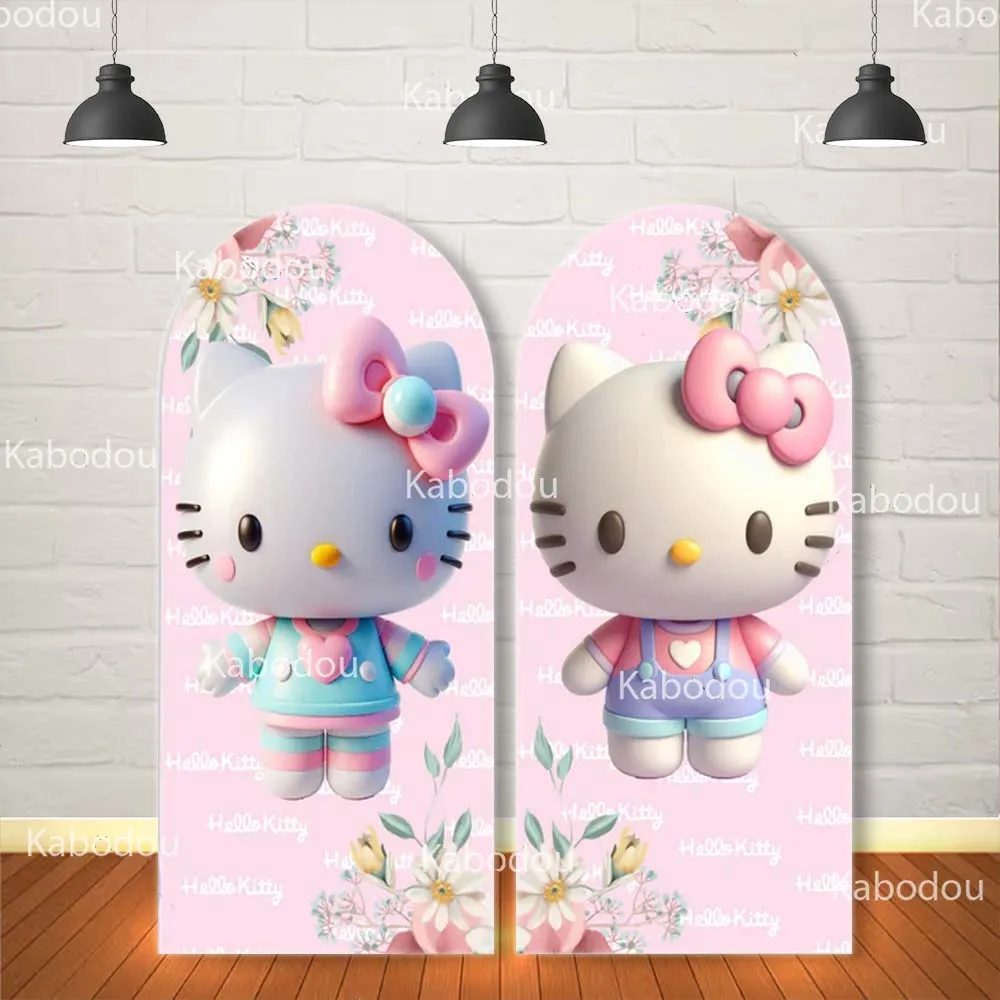 

Hello Kitty Cat фон арочный чехол розовый день рождения мультяшное украшение детский душ фото фон для фотосъемки