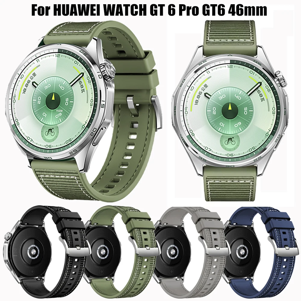 Official 22mm Nylon Strap For HUAWEI WATCH GT6 Pro GT 6 5 4 46mm/Watch 4 5 Pro GT 3 2 Pro 46 mm Composite Silicone Band Bracelet