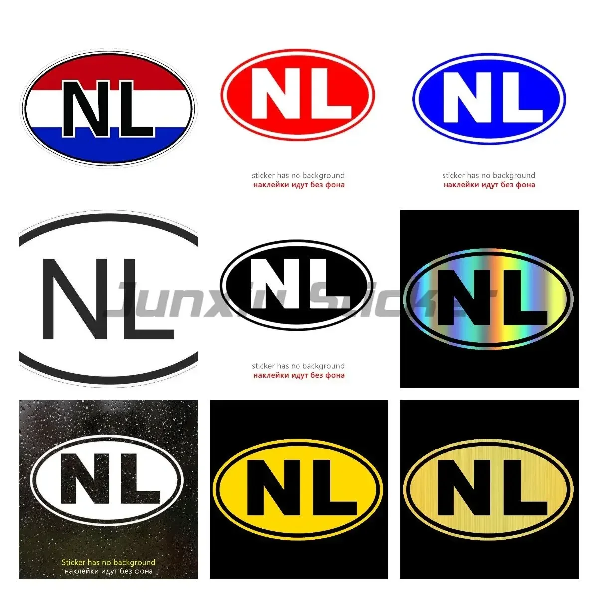 NL Netherlands Country Code Decals Vinyl Sticker Waterproof Laptop Stickers Neon Sticker Old School Truck Back Window Decals