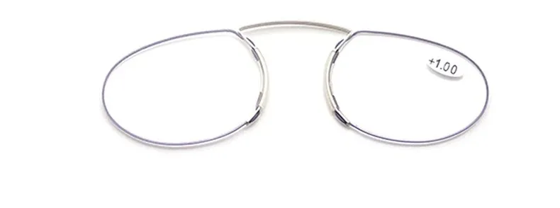Randlose Schaumstoff-Lesebrille, Nasenclip auf Mini, für Männer und Frauen, Pince-Nez, tragbare Lupe, oval, mit Etui +1+1,5+2+2,5+3 – Detail 7