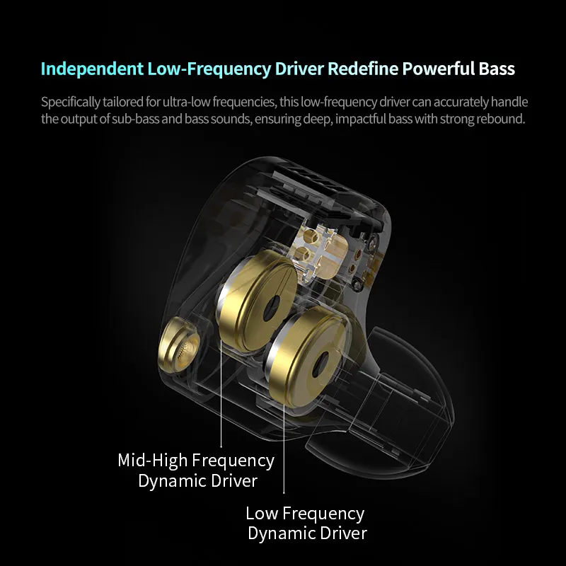 KZ Hifi Castor pro In-Ear-Monitor-Kopfhörer Dual Dynamic Driver Stage Wired Ohrstöpsel für EDX pro ZS10 ZSN pro