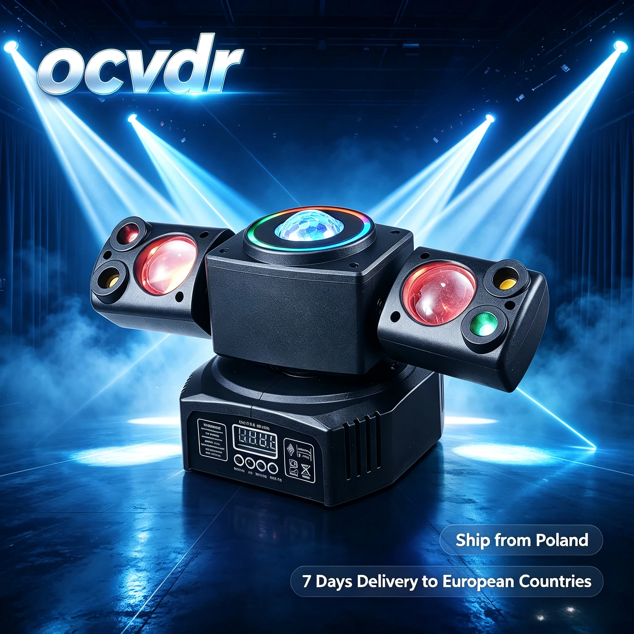 60W RGBW Multi-Effekt-Bühnenlicht 20CH DMX512 Integrierter RGB-Laser-Stroboskop-Musterprojektor Professionelle Partybeleuchtung EU-Lagerbestand für DJ Disco Bar Nachtclub