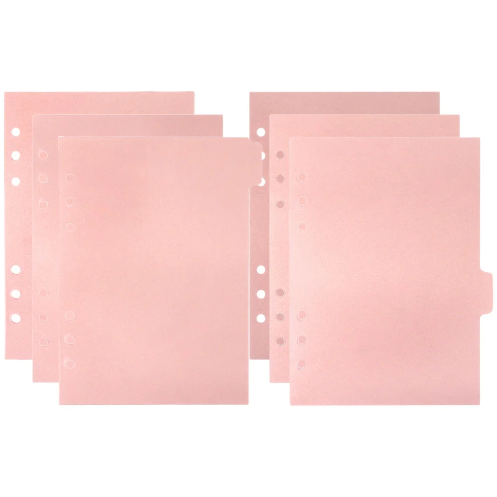 

6 Pcs Binder Dividers with Tabs For Notebook Separated Pages Labels Notebooks Colored Detachable Pink Pp