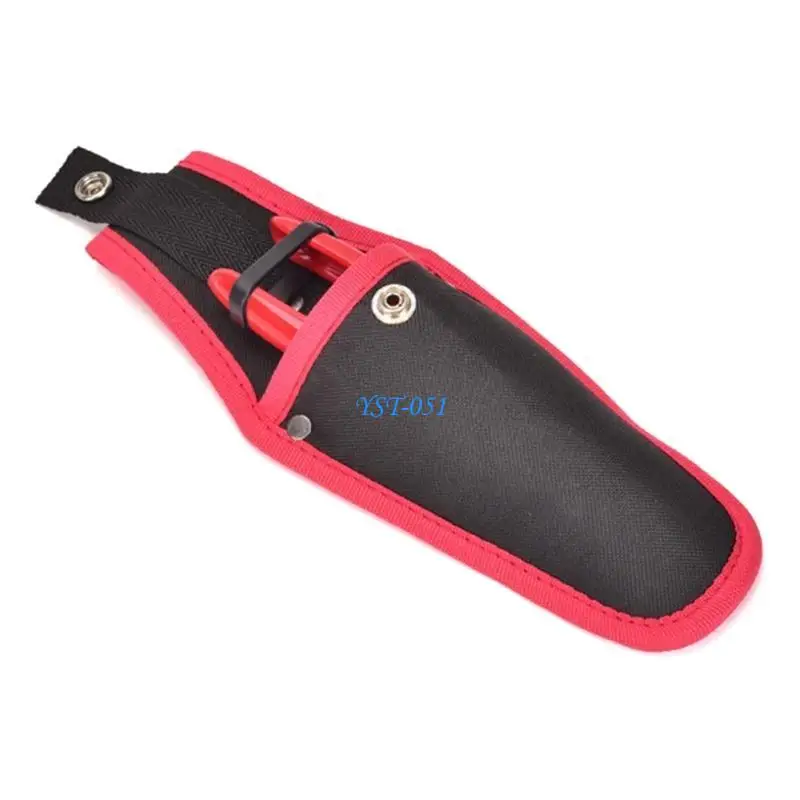 Kantong Pelindung Gunting Profesional, Sarung Pelindung Alat Esensial, Tas Alat Tang, Tas Penyimpanan Kain Oxford Portabel Merah, Perlengkapan Alat