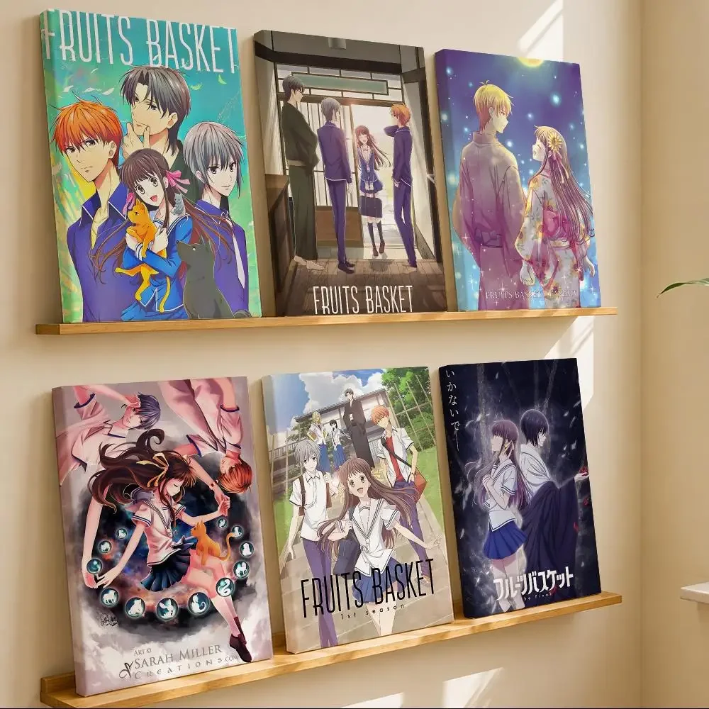 Classic Anime F-Fruits Basket Framed Wall Painting Canvas Art Poster with Solid Wood Frame for Living Room Home Decor