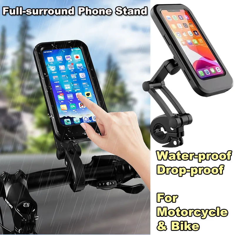 Rainproof Phone Holder for Motorcycle/Bike Cycling Universal Swivel Magnetic Mobile Phone Holder GPS Stand Navigation Support