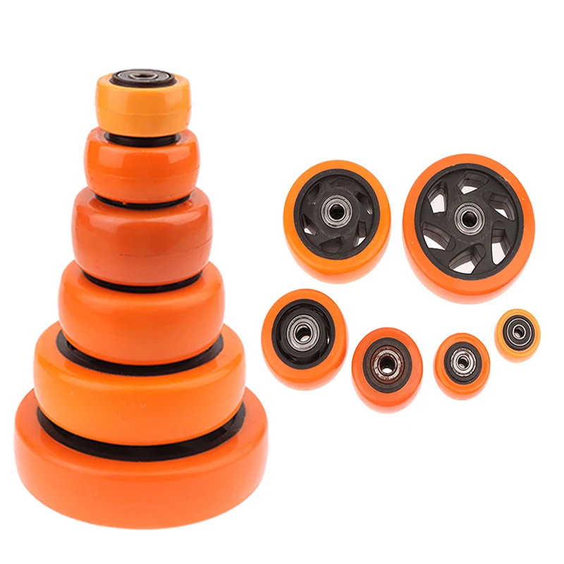 Orange+black PVC Caster Wheel Double Bearings High Load Capacity Wear Resistance Furniture Wheels Replacement
