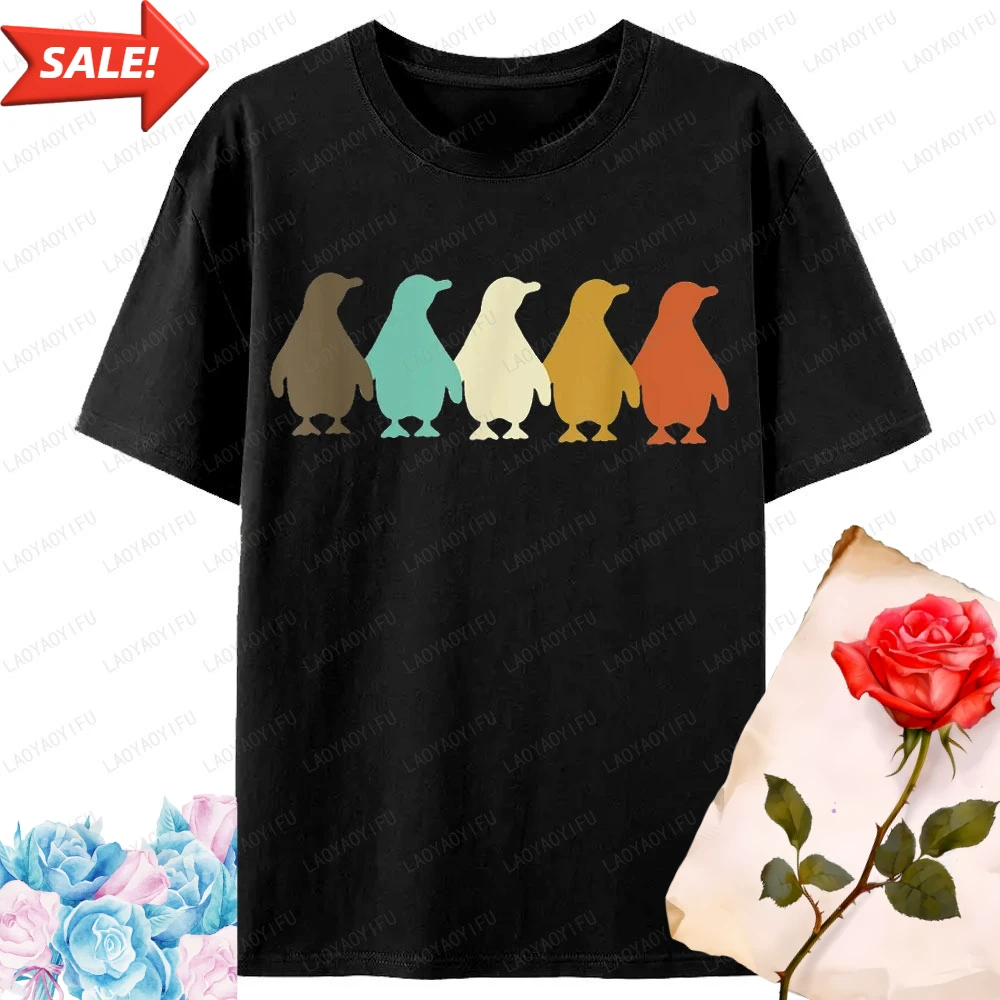 

Crewneck Penguin Graphic T Shirts Tops Penguin Animal Lover TShirt for Men Women Funny Lovely Simple Casual Printed T-shirt