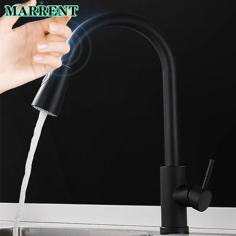 

Pull Out Kitchen Faucet Smart Touch Kitchen Faucets of 304 Stainless Steel Kitchen Fixture Matte Black Touch Kitchen Mixer Taps