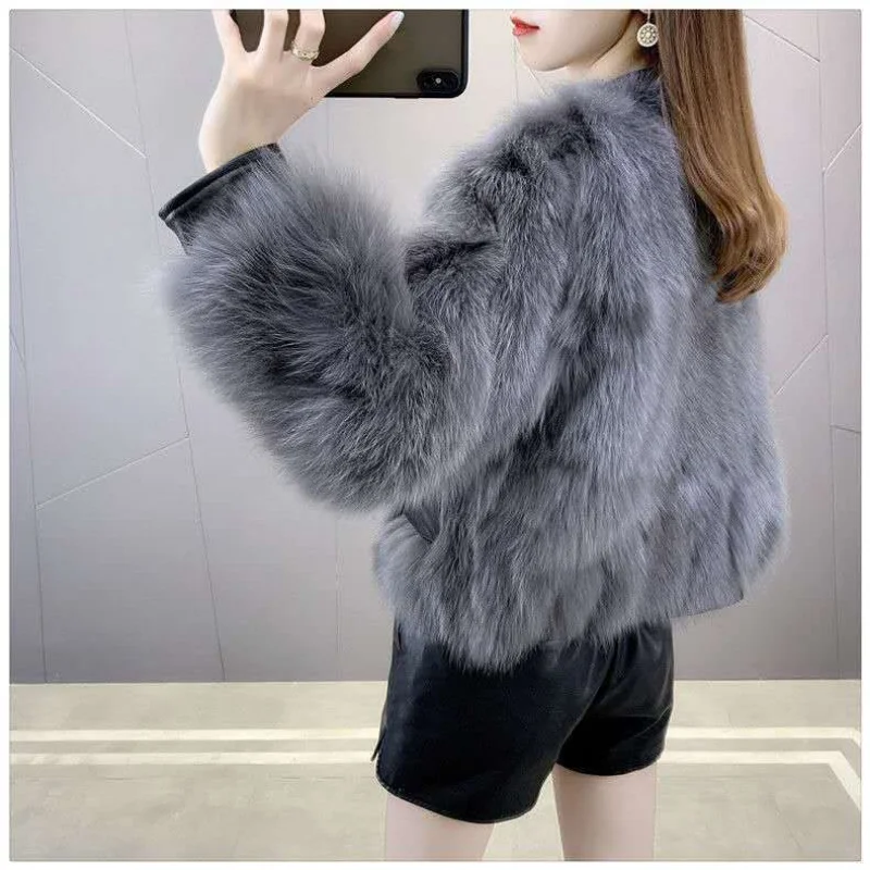 Roupas femininas outono inverno tripulação pescoço cor sólida botão lanterna manga longa cardigan casual elegante casacos jaquetas topos