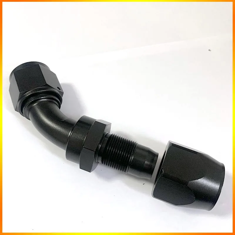 2PCS Swivel Hose End Fitting AN4AN6AN8AN10AN12 Fittings Adapter 0°/45°/90°180°  Aluminum Oil Fuel Line Reusable Universal  Black