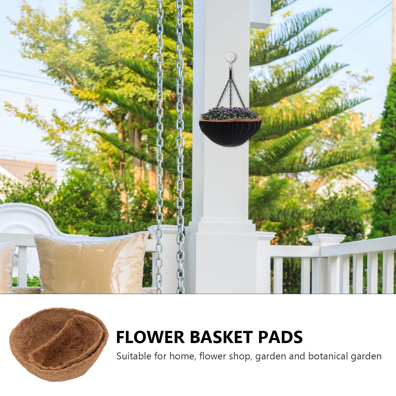 

4pcs Coconut Fiber Liner For Plant Pots Bonsai Cushion Pad Garden Flower Basket Mat Succulent Pot Base Protector