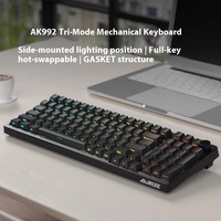 Ajazz Ak992 Third Mock Examination Mechanical Keyboard Wireless Customized Bluetooth E-Sports Game Green & Black Tea Axis Gift
