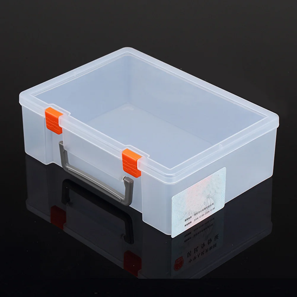 Caja de almacenamiento Rectangular de plástico duro portátil con tapa con bisagras transparente para rompecabezas, crayones, figuras, contenedores de almacenamiento de plástico