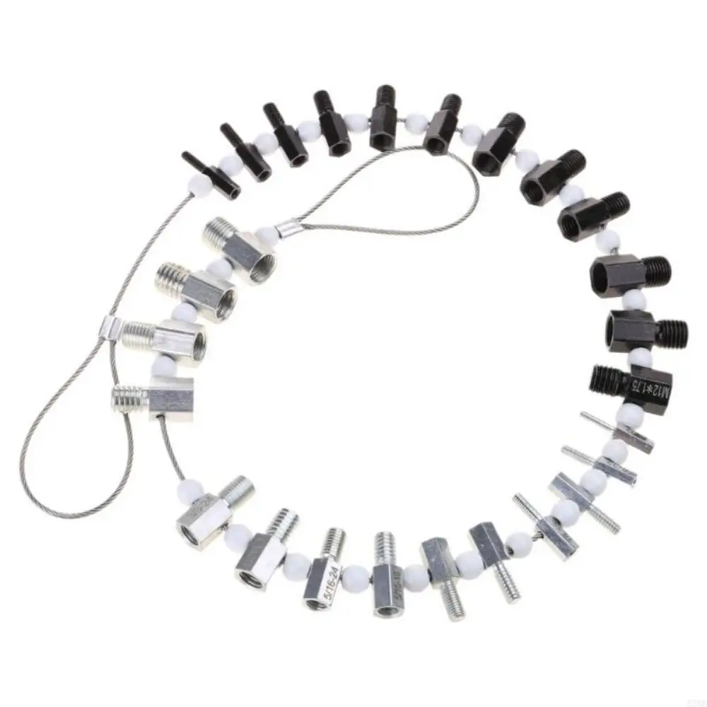 

26Pcs Nut and Bolt Thread Checker Set Inch and Metric Size Universal Thread Checker Lightweight Precise Thread Measuring Tools