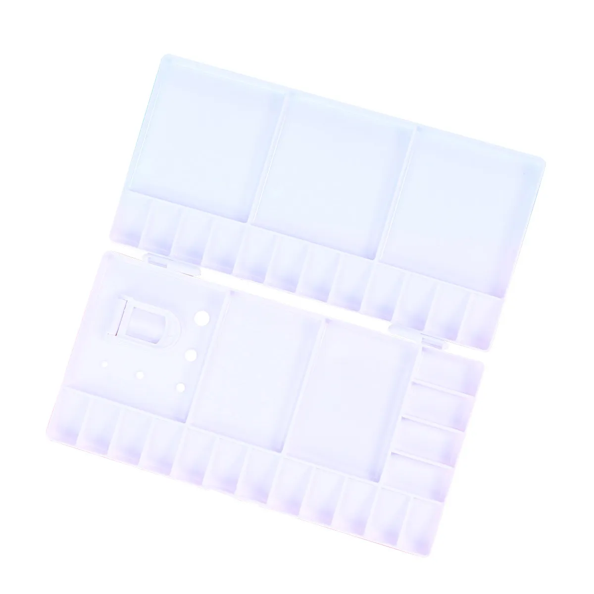Professional Plastic Palette 33-Section Color Tray Folding Portable Lightweight with Thumb Grip and Brush Holes for Painters