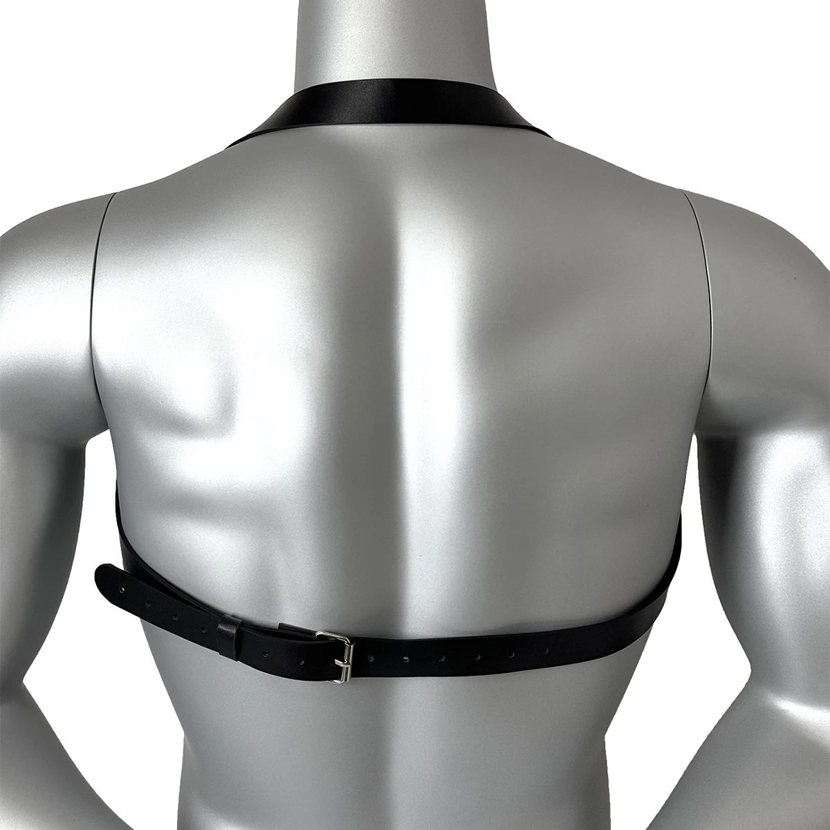 Men's Belt PU Leather Harness Strap Belt with Chest Chain Shoulder Belt Metal Ring Y2k Goth Punk Clothing Accessories view 4