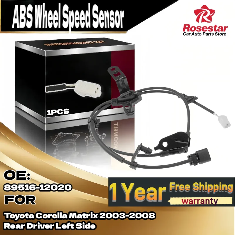 

Rear Driver Left Side ABS Wheel Speed Sensor for Toyota Corolla Matrix 2003-2008 89516-12020