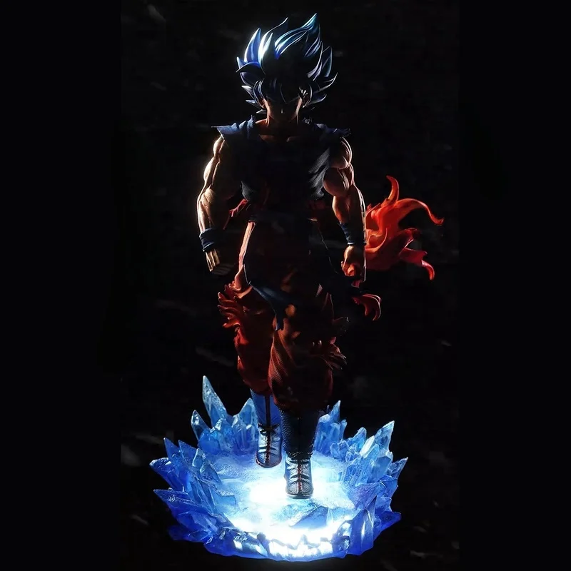 

Новая 33-сантиметровая статуя Jt Dragon Ball Son Goku ‌ Kirin Ultra - Двуглавая игрушка Blue Goku Can Emit Light Super Saiyan из ПВХ