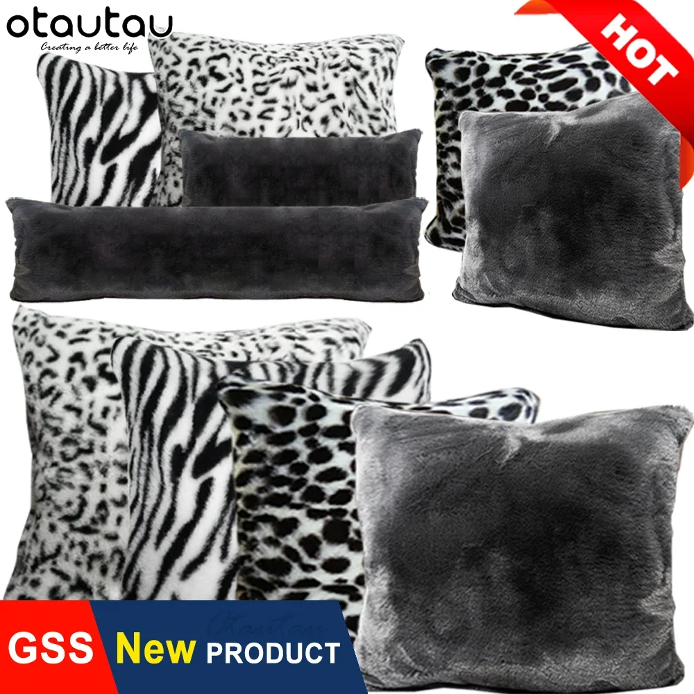 OTAUTAU Weiche Flauschige Kunstpelz Dekokissen Fall Abdeckung Wohnkultur Plüsch Samt Kissenbezug Kissen Auto Stuhl Sofa Bettwäsche KD006