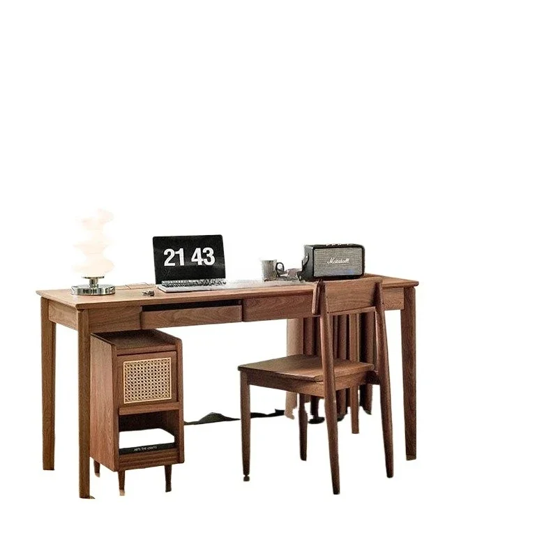 

North American black walnut all solid wood computer modern simple Nordic light luxury writing desk