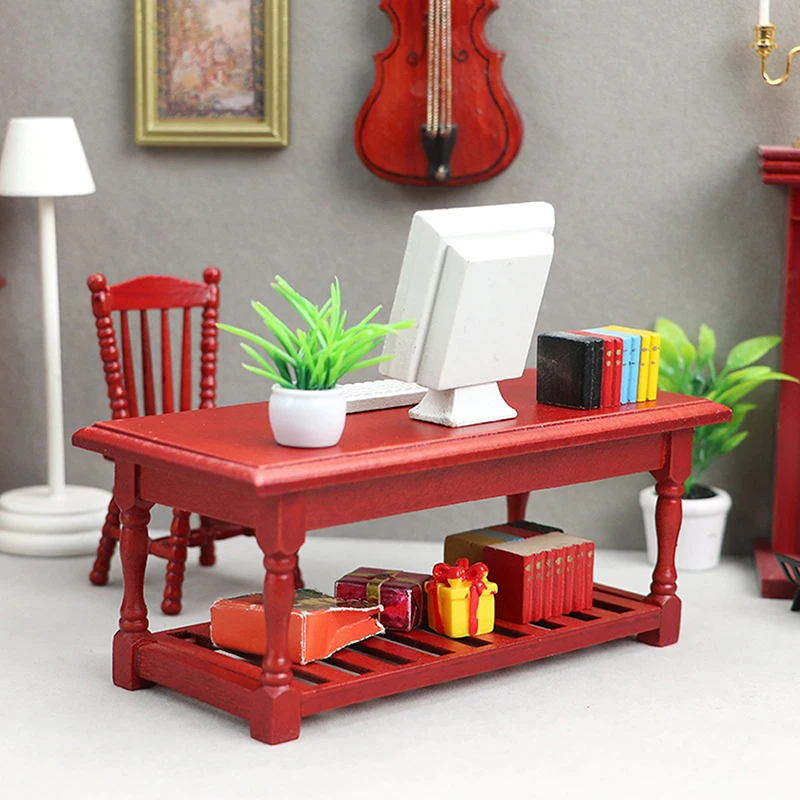 

Dollhouse Furniture Decor: 1:12 Miniature European Style Rectangular Dining Room Table Model.