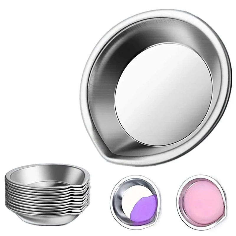 DIY Painting Tools 5cm Metal Stainless Steel Oil Paint Trays For Children Model Coloring Painting Color Bowls Metal Art Supplies