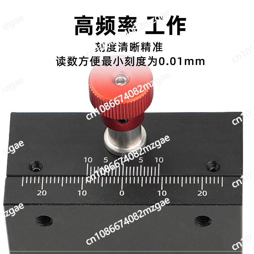 

Ручной прецизионный линейный модуль с тонкой настройкой, направляющая с пазом типа «ласточкин хвост», ось X, ход 40 мм, с зубчатой рейкой