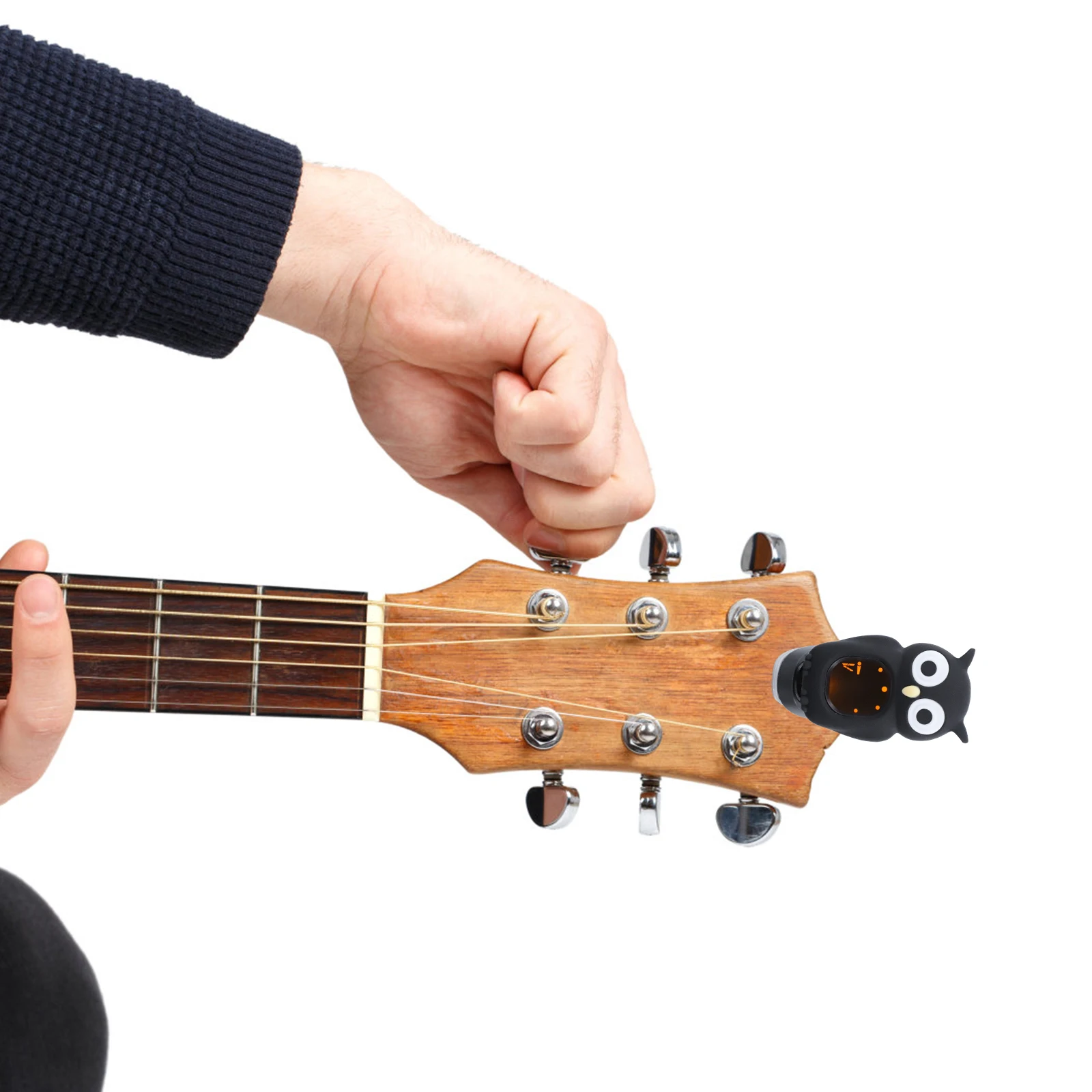 

Owl Guitar Tuner Clip On Professional Automatic For Acoustic Electric Bass Ukulele Violin Outdoor Use Black Small Light Durable