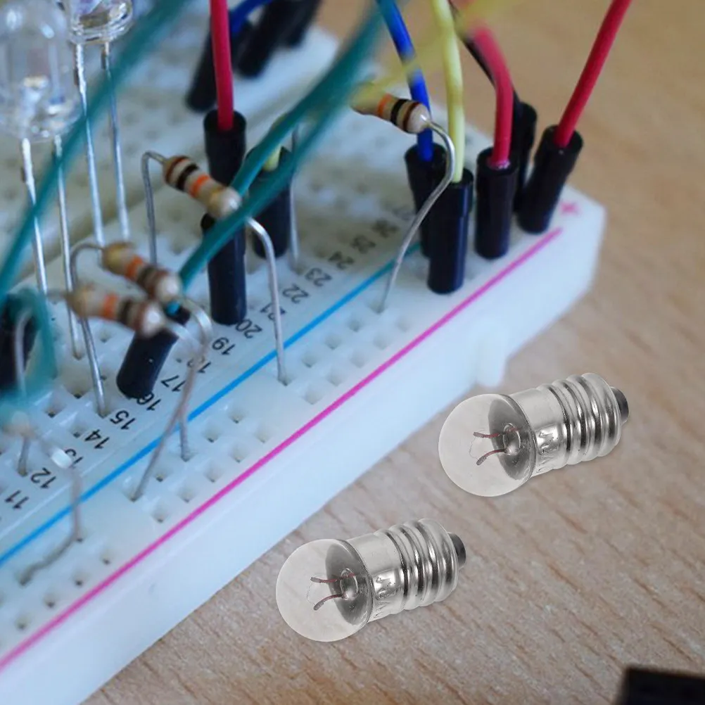 

10 шт. миниатюрных лампочек низкого напряжения для электрических экспериментов, с малым винтовым цоколем, мини-держатели для лампочек