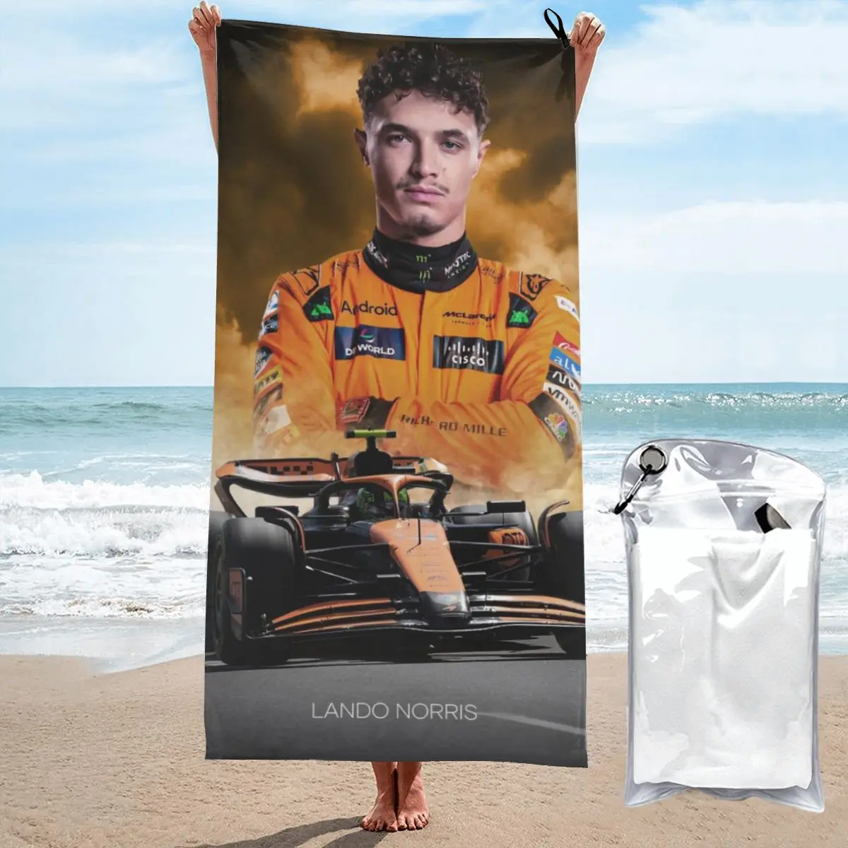 Quick Drying Bath Towels L-Lando-Norris Oversized Printing Towel Super Absorbent Pool Towel Blanket