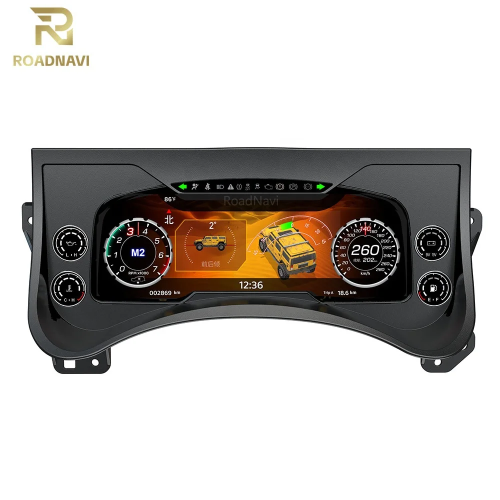 

RoadNavi Linux Car Digital Cluster Multifunctional LCD Speedometer Instrument Dashboard for 2003-2009 for Hummer H2