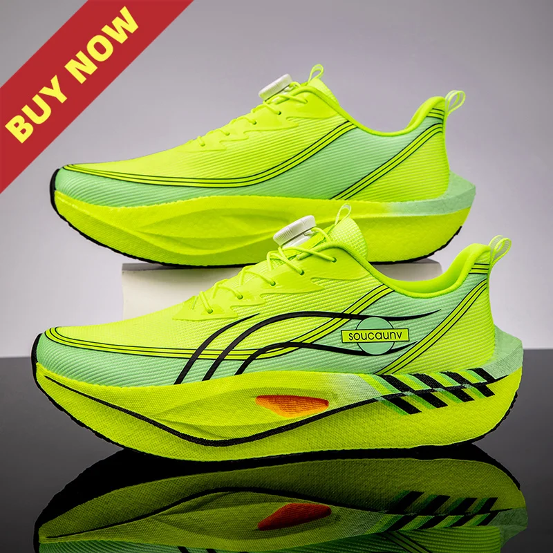 

Marathon Men Sports Shoes Casual Carbon Board Cloud Cushion Breathable Lightweight Women Comfy Stable Athletic AntiShip Sneakers