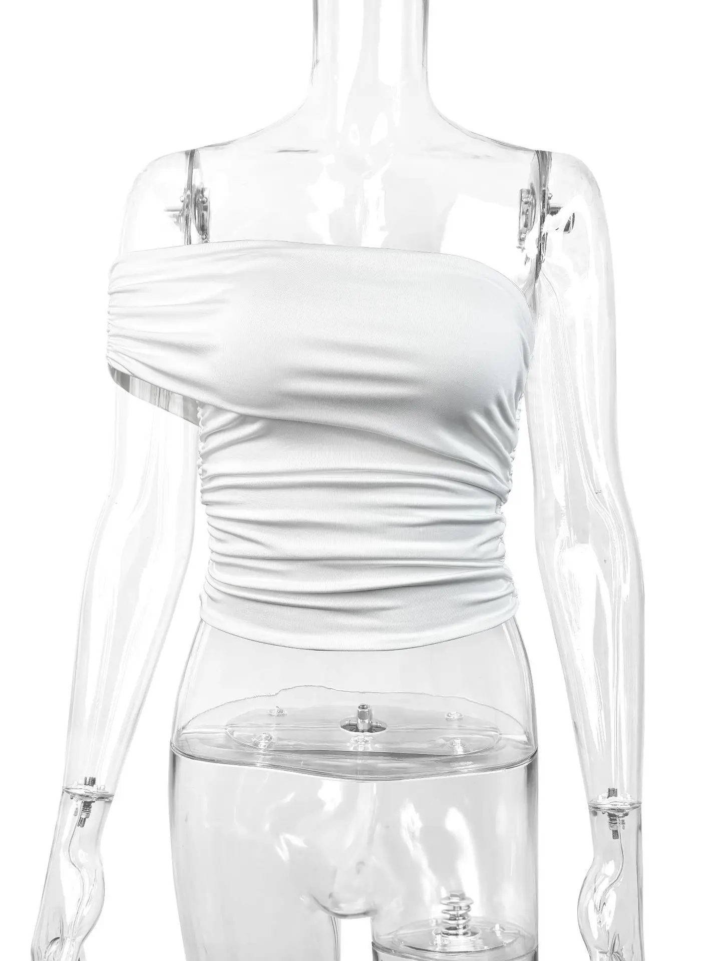 Summer New Faion Single oulder One-oulder Neline Slim Fit  Color Women's T-irt Sli Trendy Top for Ladies