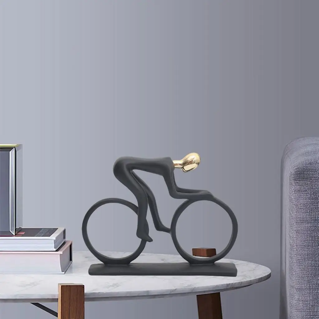 Ren Sports Figure Desktop Sculpture Sandstone Bookshelf Statue Ornaments Rider