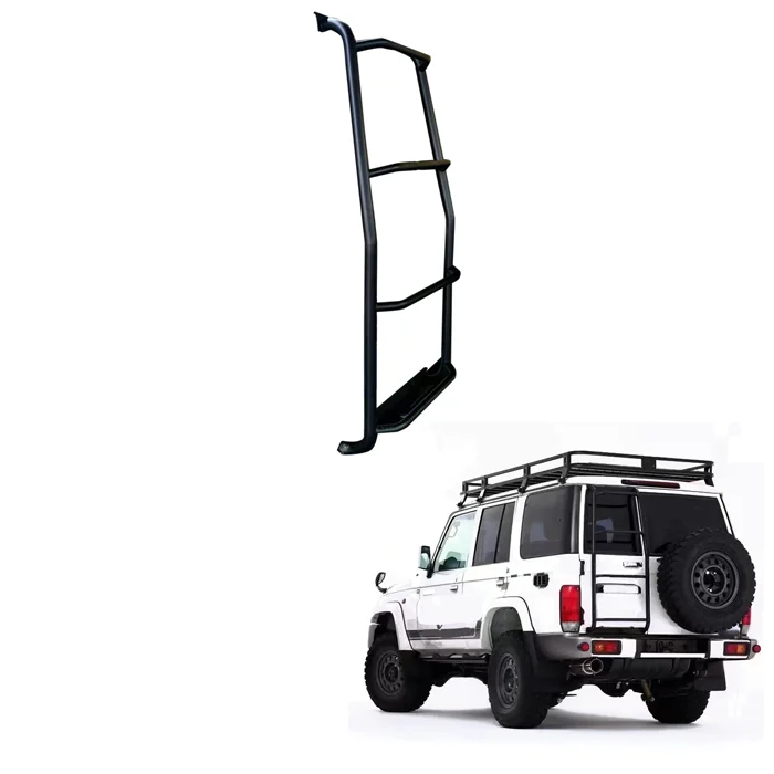 

Off-road SUV Car Steel Tailgate Climbing Ladder for Toyota Land Cruiser 76 LC71 76 78 Back Door Climbing Ladder