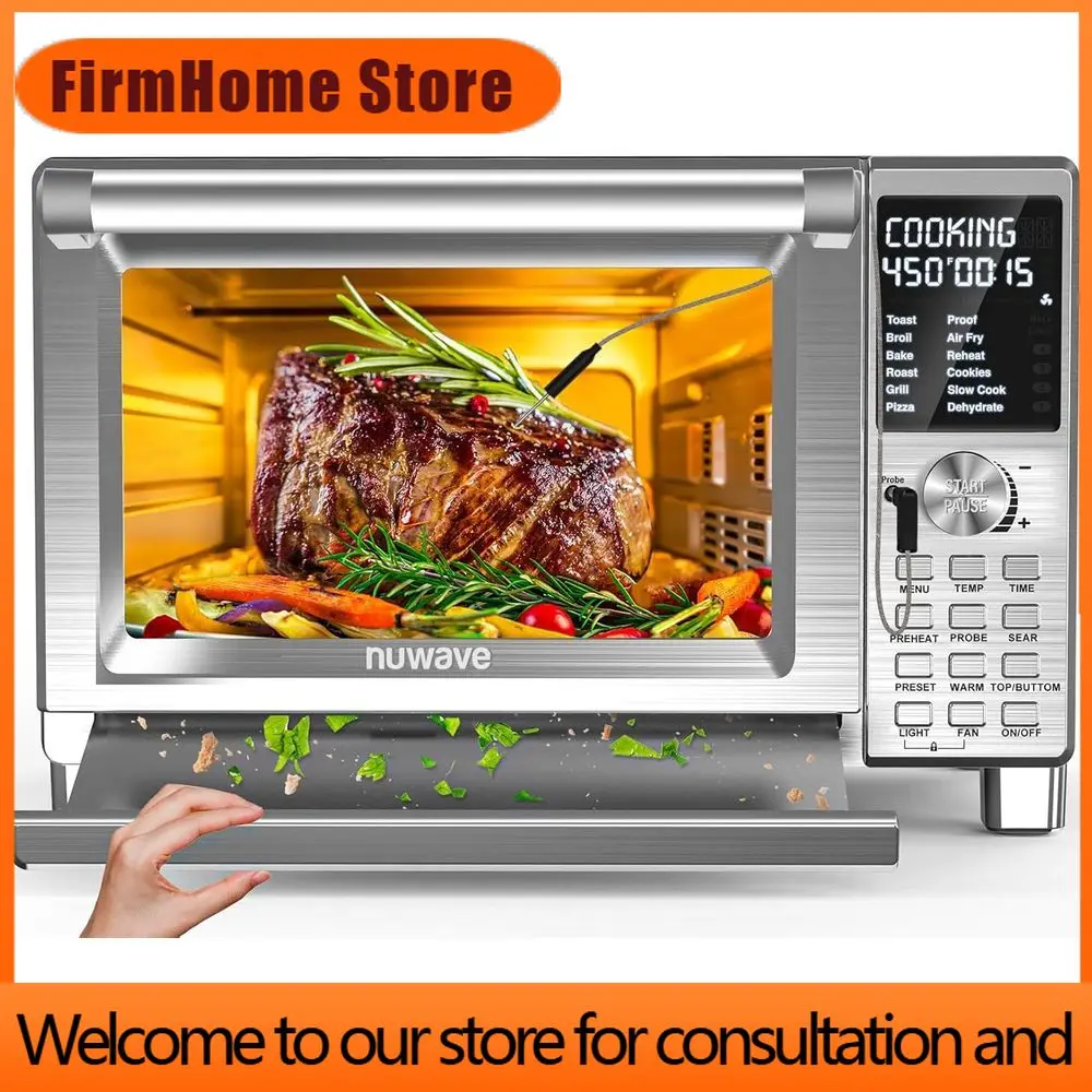 FirmHome StoreSuper Convection Toaster Oven With 100 Presets, Even Multi-Layer Cooking, 50-500°F Range, Smart Probe, 30QT Stainl