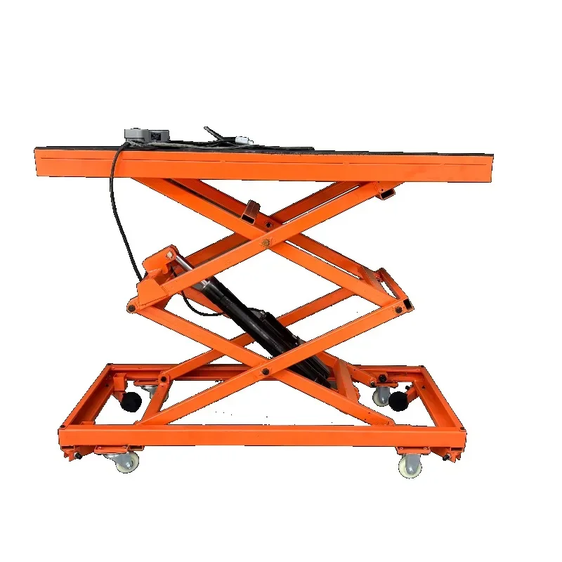 Portable Electric Scissor Lift 500kg Loading Compact Mobile Work Platform With Wheels For Indoor Facility Repair