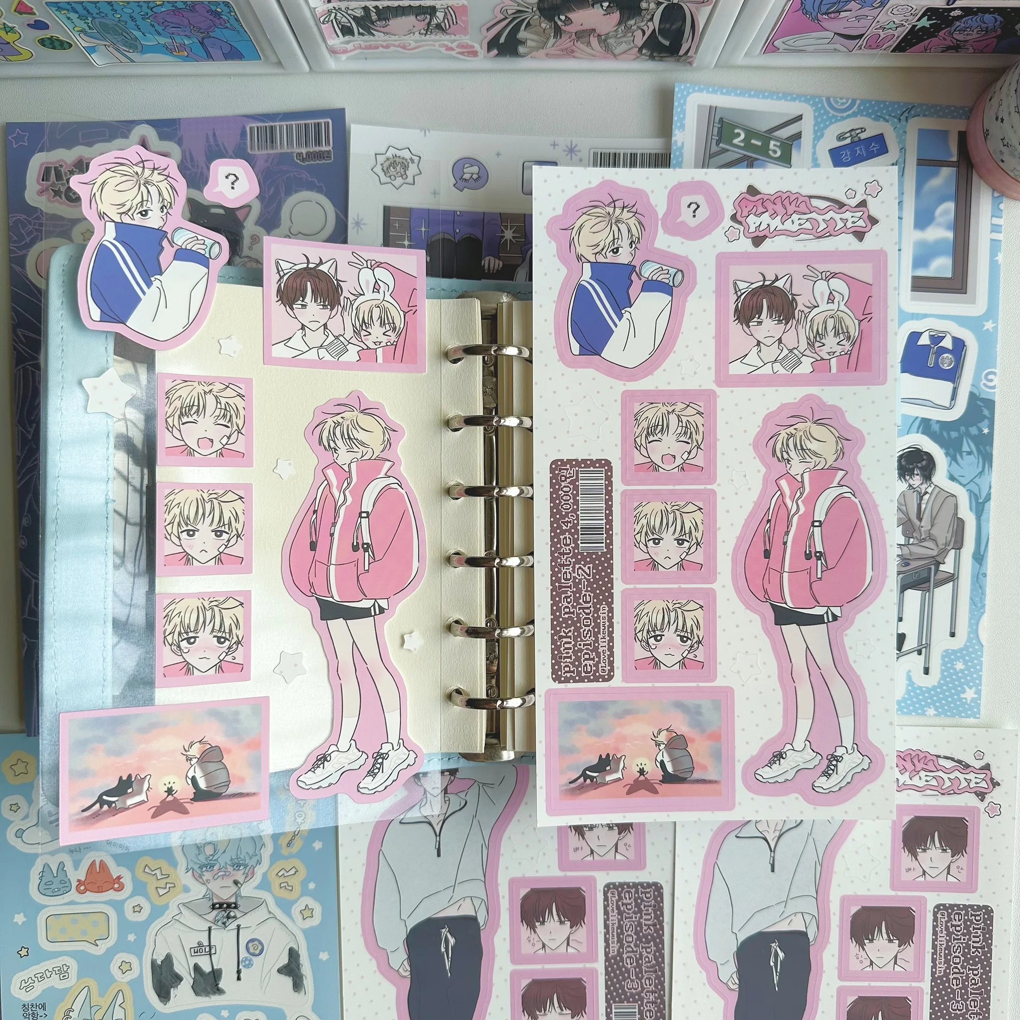 1/6PCS Cute Cartoon Anime Cool Boy Stickers Ipad Phone Case Hand Account Diary Notebook Scrapbook DIY Decorative Stickers